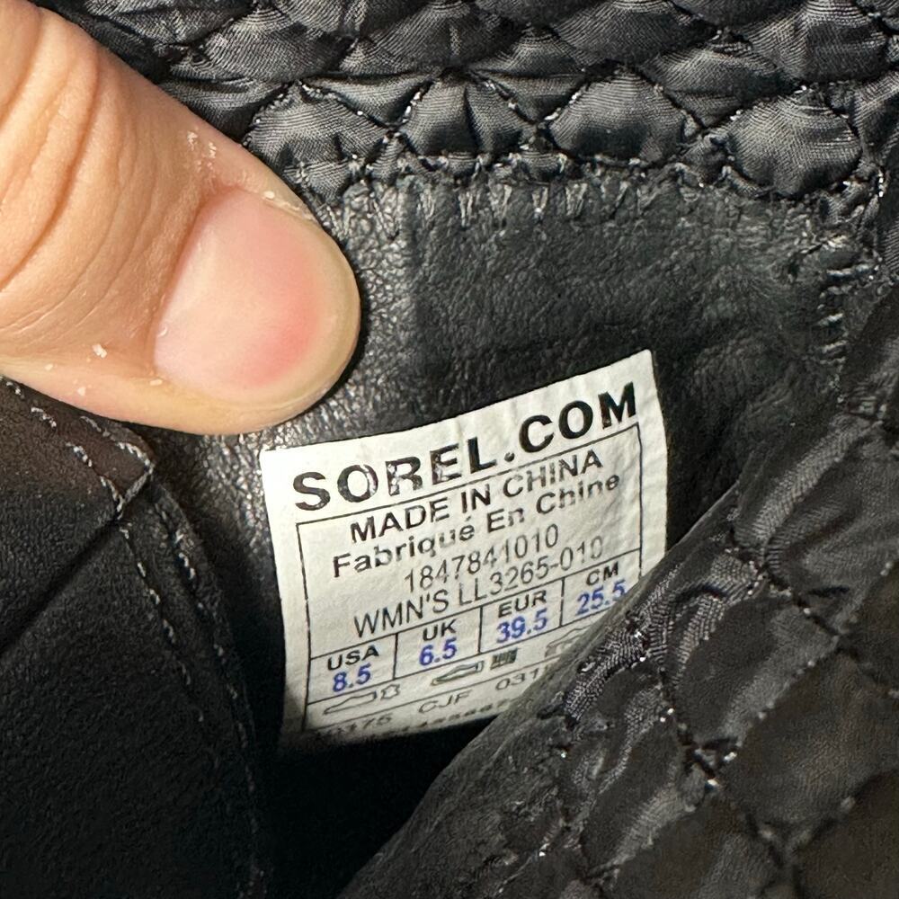 Sorel Black Boots Phoenix Moto Engineer Leather Waterproof Buckle LL3265 8.5 - Picture 5 of 12